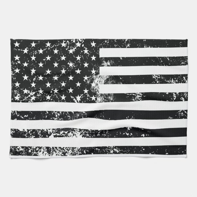 Vintage Distressed American Flag Towel (Horizontal)