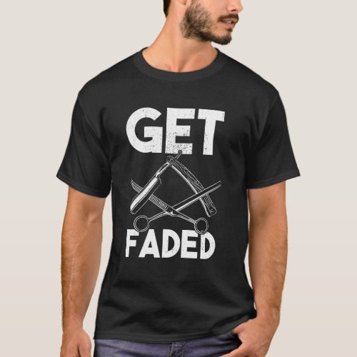 Vintage Distressed Barber Get Faded Clippers T_Shirt