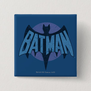 Vintage Distressed Bat Symbol Button