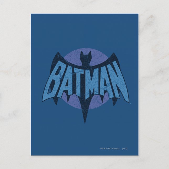 Vintage Distressed Bat Symbol Postcard (Front)