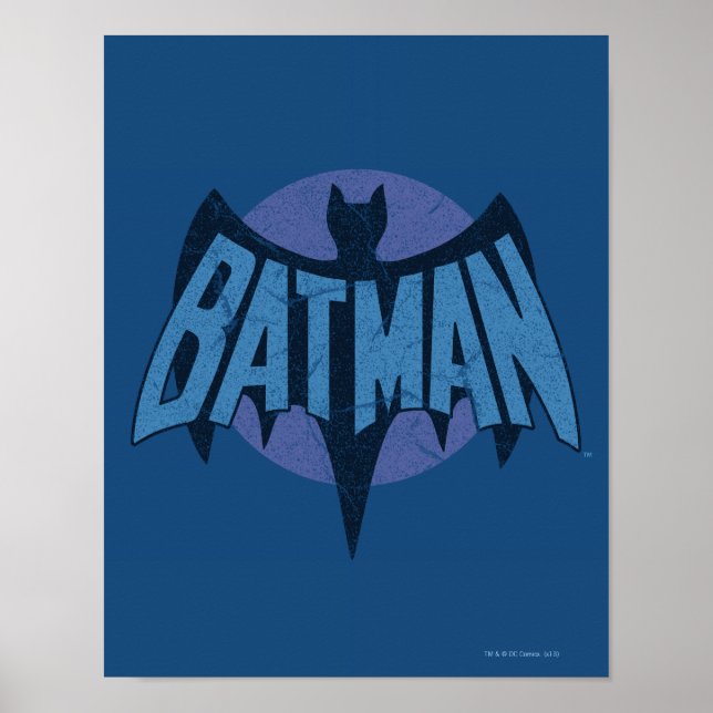 Vintage Distressed Bat Symbol Poster (Front)