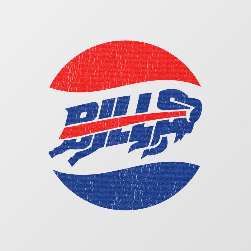 Vintage Distressed Bills Football Circle Graphic Wall Decal