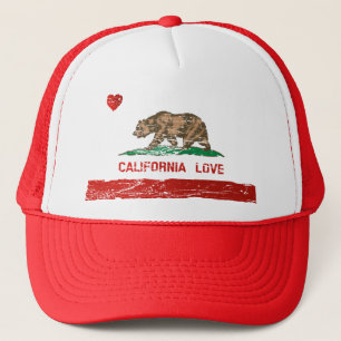 Vintage Distressed California Love State Flag Hat