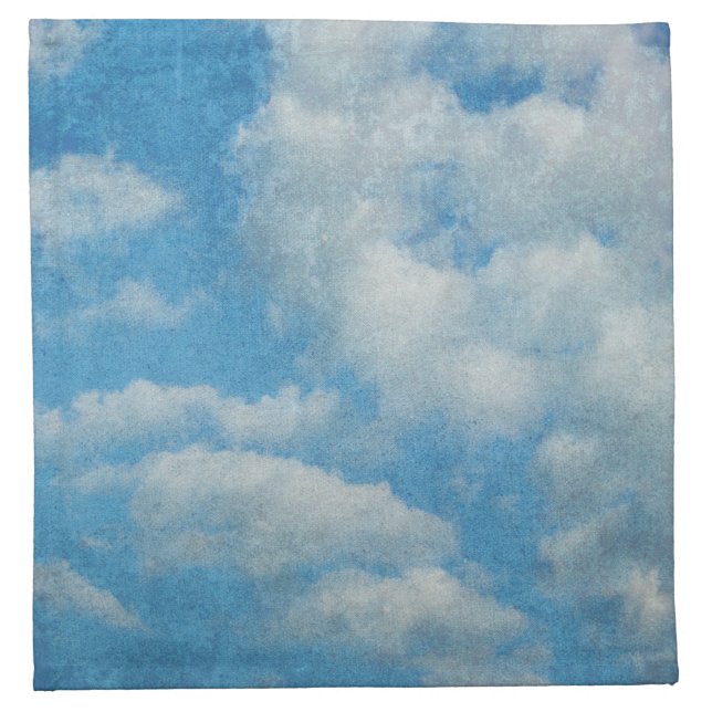 Vintage Distressed Clouds Background Napkin (Front)