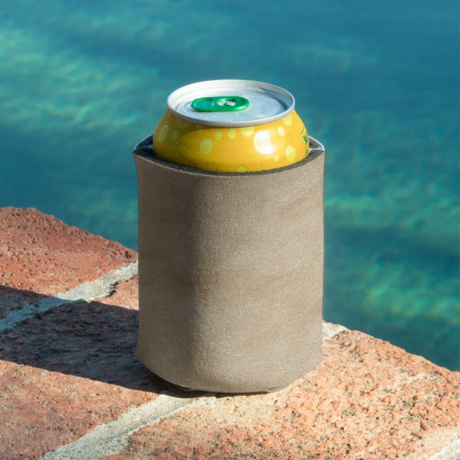 Vintage Distressed Cognac Leather Texture Can Cooler (In Situ Pool)