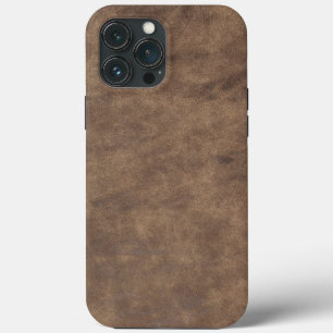 Vintage Distressed Cognac Leather Texture iPhone 13 Pro Max Case