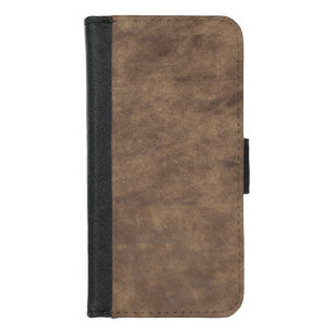 Vintage Distressed Cognac Leather Texture iPhone 8/7 Wallet Case