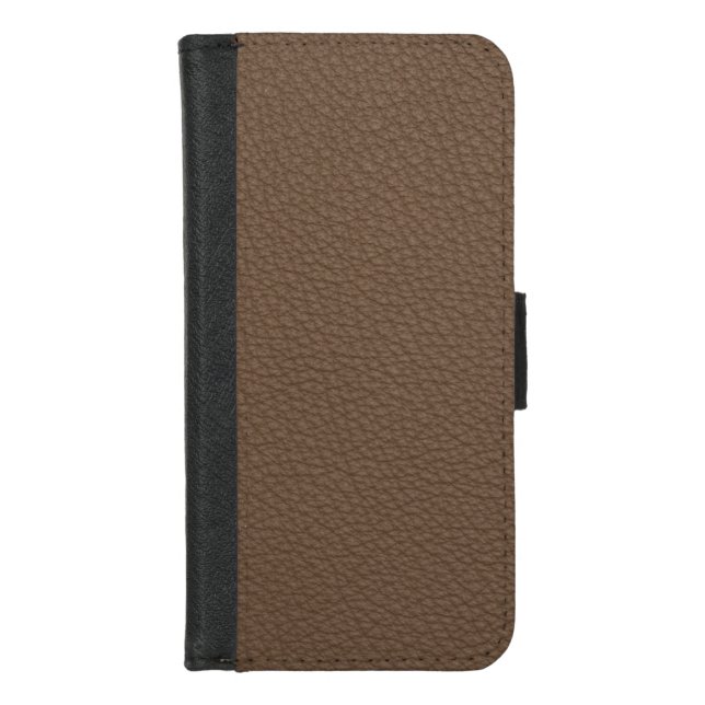 Vintage Distressed Cognac Leather Texture iPhone Wallet Case (Front)