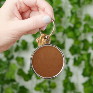 Vintage Distressed Cognac Leather Texture Keychain