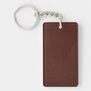 Vintage Distressed Cognac Leather Texture Keychain