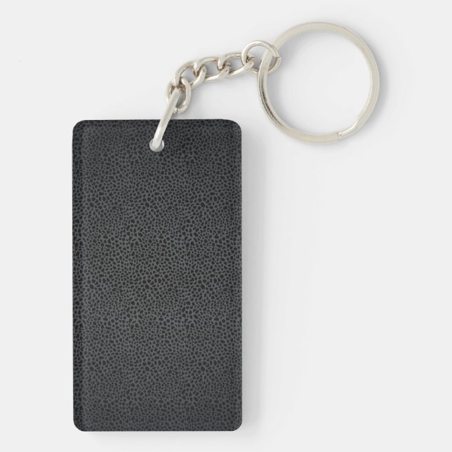 Vintage Distressed Cognac Leather Texture Keychain (Back)