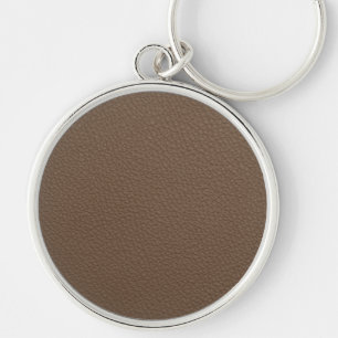 Vintage Distressed Cognac Leather Texture Keychain