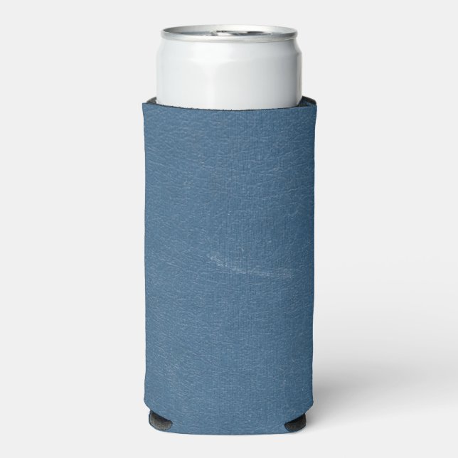 Vintage Distressed Cognac Leather Texture Seltzer Can Cooler (Seltzer Front)
