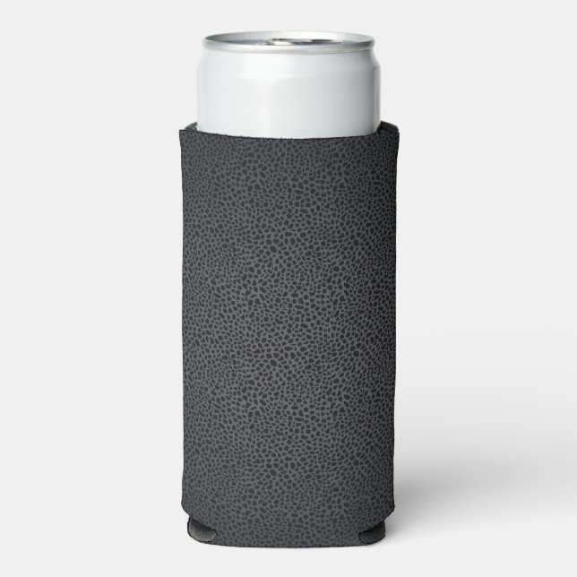 Vintage Distressed Cognac Leather Texture Seltzer Can Cooler (Seltzer Front)