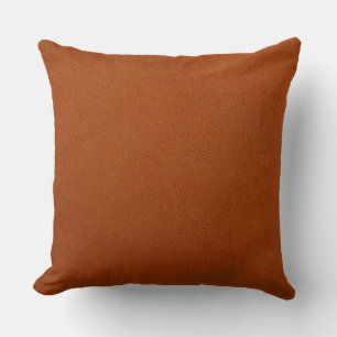 Vintage Distressed Cognac Leather Texture Throw Pillow