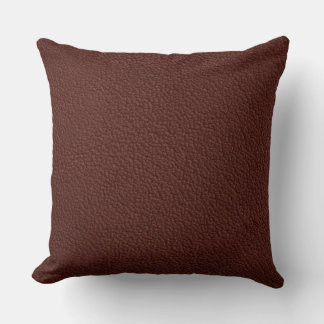 Vintage Distressed Cognac Leather Texture Throw Pillow