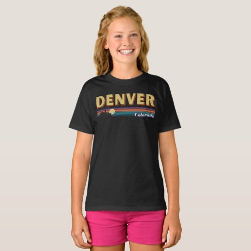 Vintage Distressed Denver Colorado Retro Stripe T_Shirt