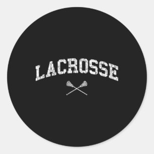 Vintage Distressed Design That Says Lacrosse Classic Round Sticker