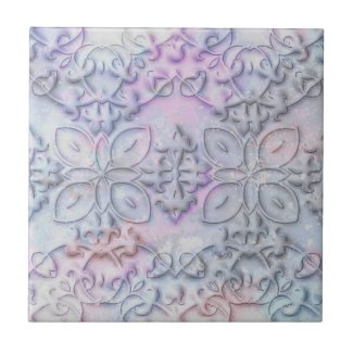 Vintage Distressed Faux Bas Relief Ceramic Tile