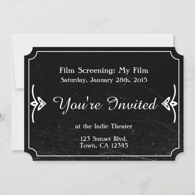 Vintage Distressed Film Invitation (Front)