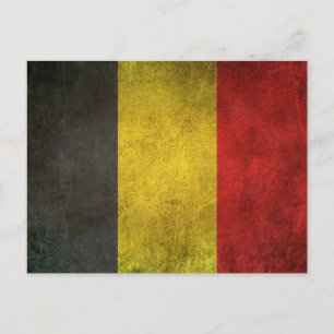 Vintage Distressed Flag of Belgium Postcard