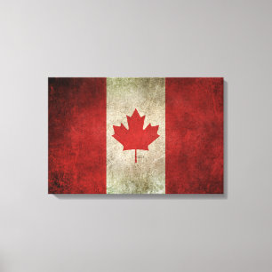 Vintage Distressed Flag of Canada Canvas Print
