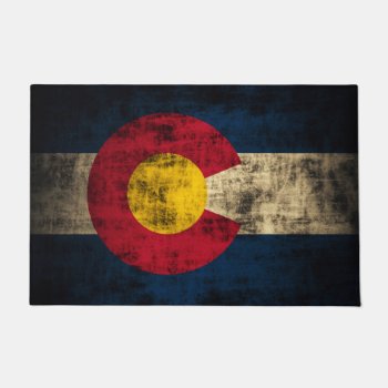 Vintage Distressed Flag Of Colorado Doormat by clonecire at Zazzle