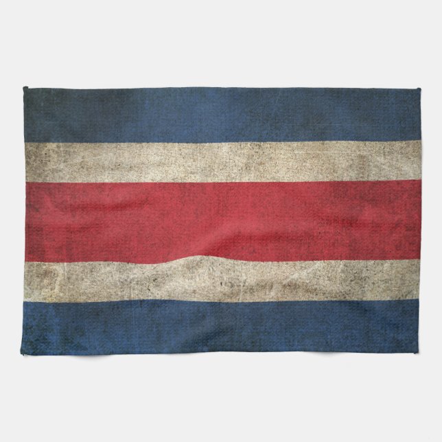 Vintage Distressed Flag of Costa Rica Towel (Horizontal)