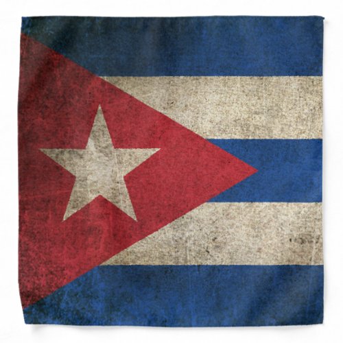 Vintage Distressed Flag of Cuba Bandana