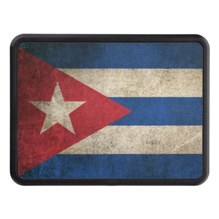 Vintage Distressed Flag Of Cuba Hitch Cover