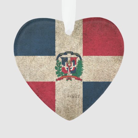 Vintage Distressed Flag Of Dominican Republic Ornament
