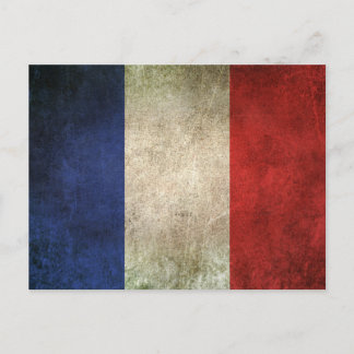 Vintage Distressed Flag of France Postcard