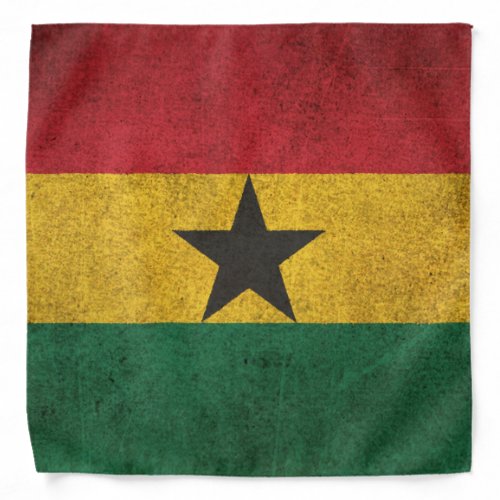 Vintage Distressed Flag of Ghana Bandana