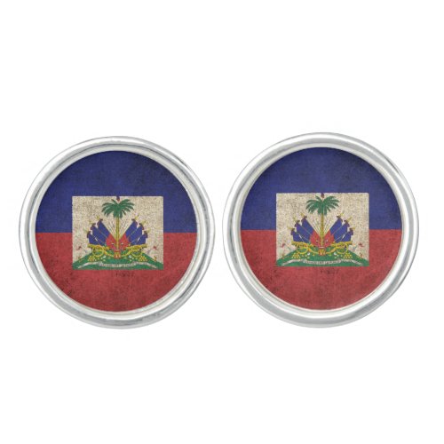Vintage Distressed Flag of Haiti Cufflinks
