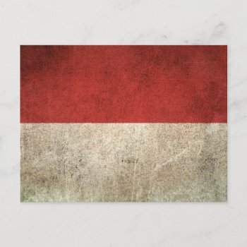 Vintage Distressed Flag Of Indonesia Postcard by UniqueFlags at Zazzle