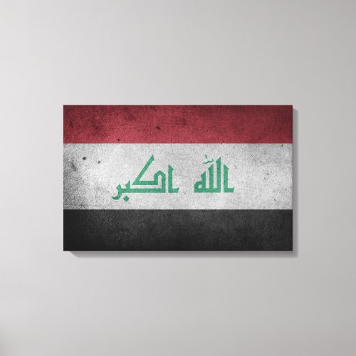 Vintage Distressed Flag of Iraq Canvas Print