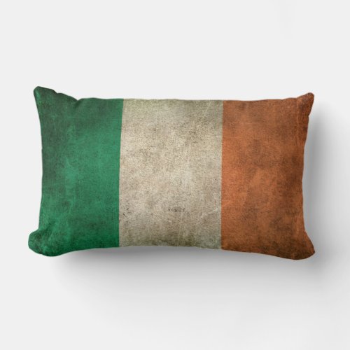 Vintage Distressed Flag of Ireland Lumbar Pillow