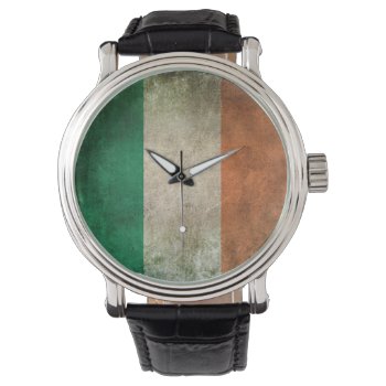 Vintage Distressed Flag Of Ireland Watch by UniqueFlags at Zazzle