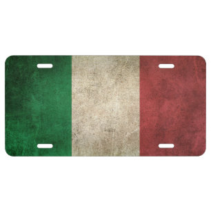 Vintage Distressed Flag of Italy License Plate