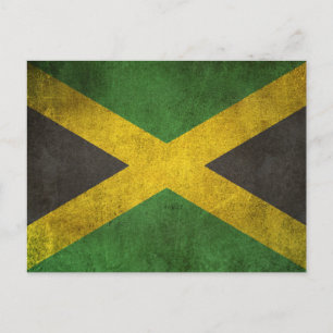 Vintage Distressed Flag of Jamaica Postcard