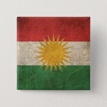 Vintage Distressed Flag Of Kurdistan Pinback Button by UniqueFlags at Zazzle
