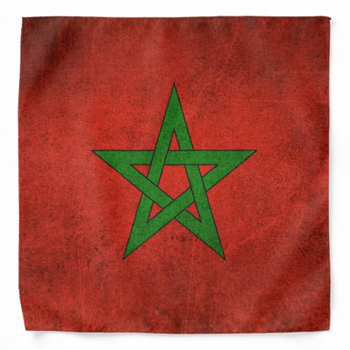 Vintage Distressed Flag of Morocco Bandana