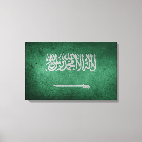 Vintage Distressed Flag of Saudi Arabia Canvas Print