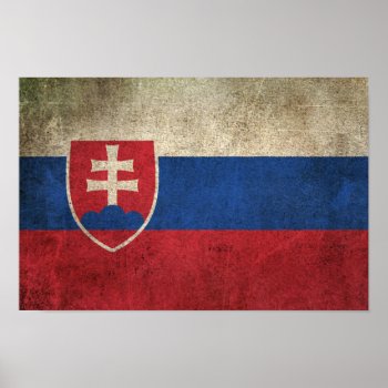 Vintage Distressed Flag Of Slovakia Poster by UniqueFlags at Zazzle