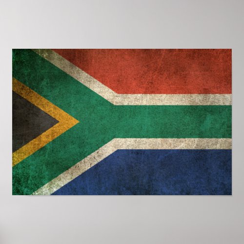 Vintage Distressed Flag of South Africa Poster