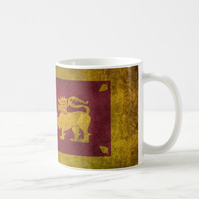 Vintage Distressed Flag of Sri Lanka Coffee Mug (Right)