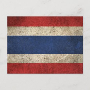 Vintage Distressed Flag Of Thailand Postcard by UniqueFlags at Zazzle