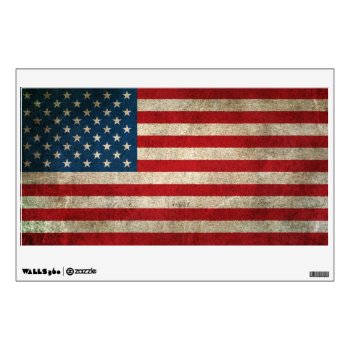 Vintage Distressed Flag Of The United States Wall Sticker by UniqueFlags at Zazzle