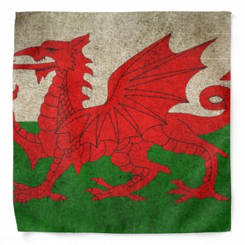 Vintage Distressed Flag Of Wales Bandana by UniqueFlags at Zazzle