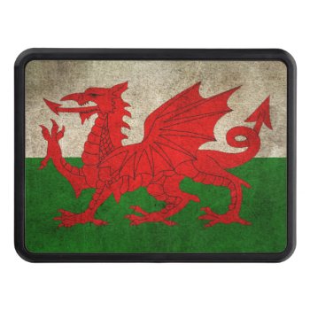 Vintage Distressed Flag Of Wales Tow Hitch Cover by UniqueFlags at Zazzle